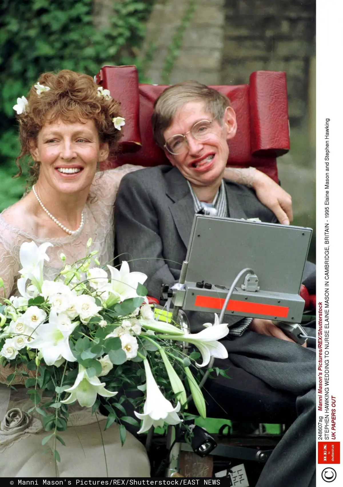 Stephen Hawking i Elaine Mason w dniu ślubu