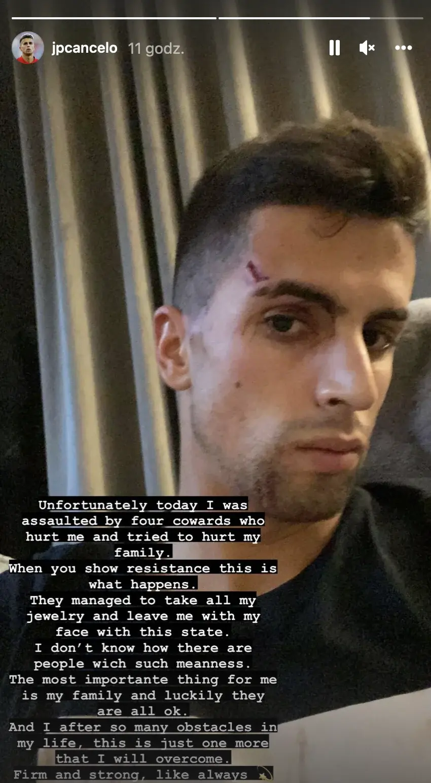 Zrzut ekranu z Instagrama Joao Cancelo.