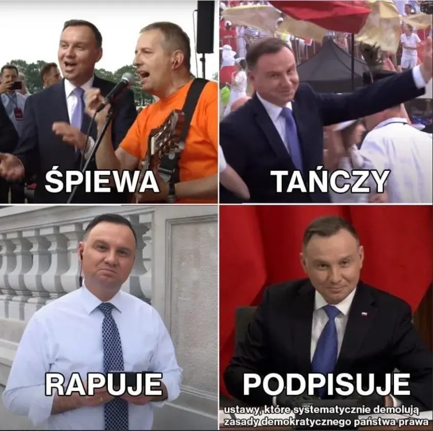 Andrzej Duda mem podpisywanie ustaw