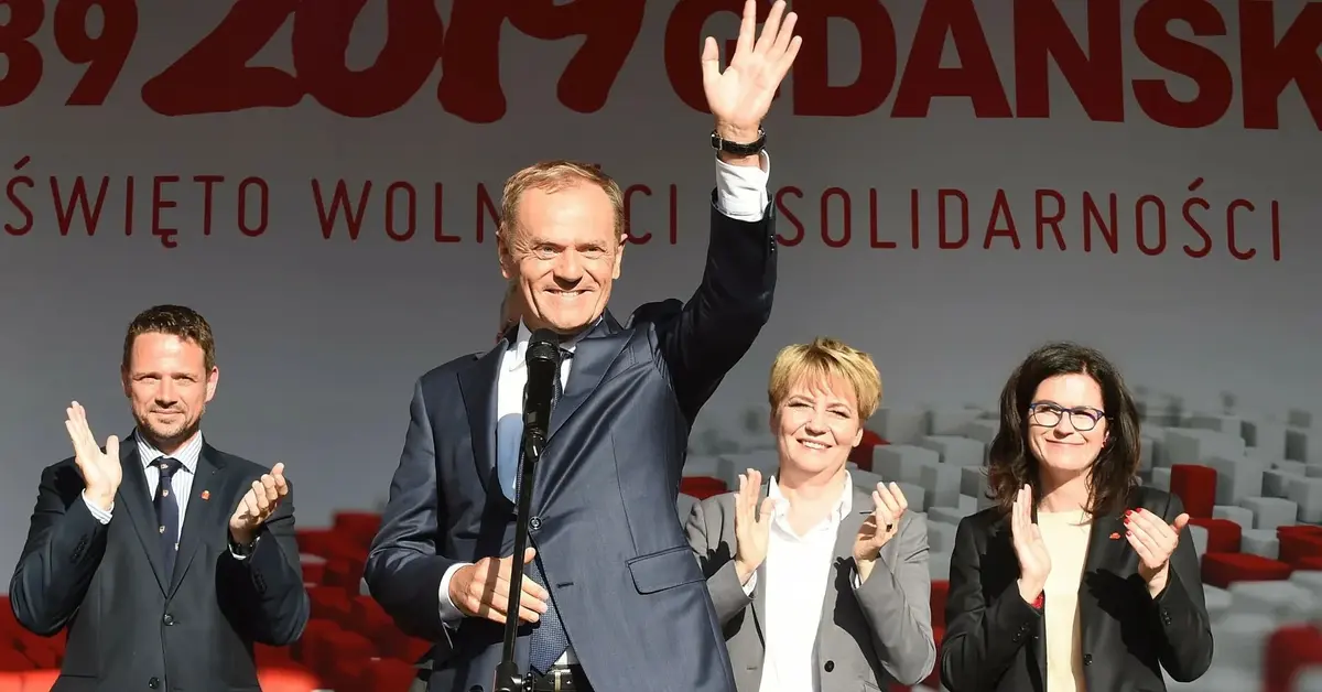 Rafał Trzaskowski, Donald Tusk, Hanna Zdanowska i Aleksandra Dulkiewicz