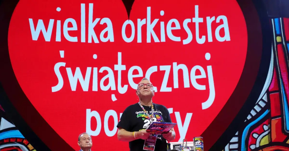 Jerzy Owsiak podczas konferencji WOŚP