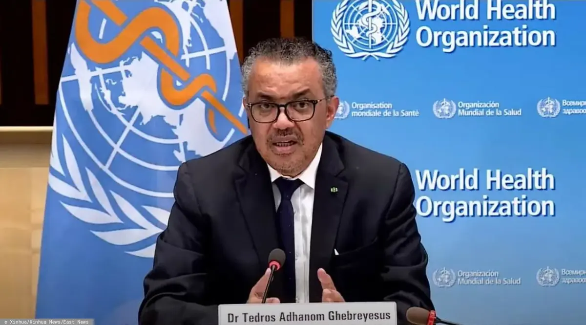 Szef WHO Tedros Adhanom Ghebreyesus na konferencji prasowej