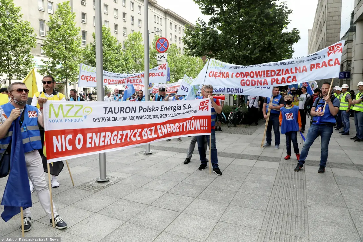 protestujący górnicy