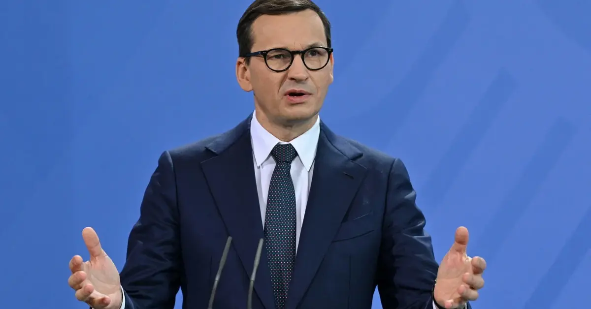 Mateusz Morawiecki przemawiający w czasie konferencji prasowej 