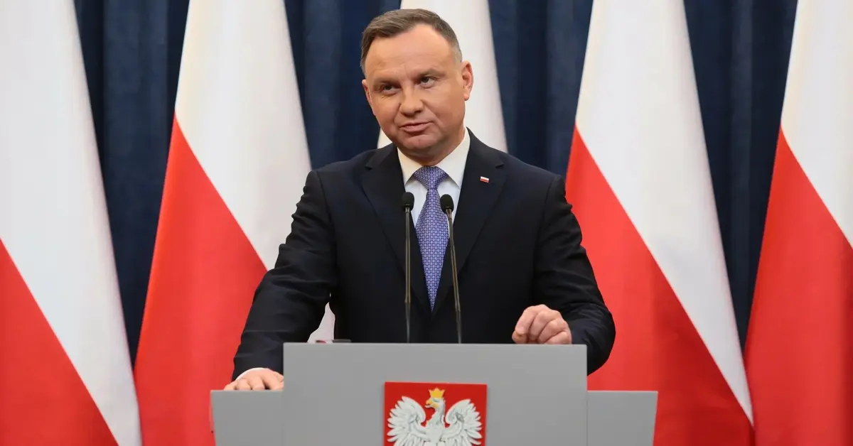 Andrzej Duda w czasie swojego wystąpienia dotyczącego Lex TVN