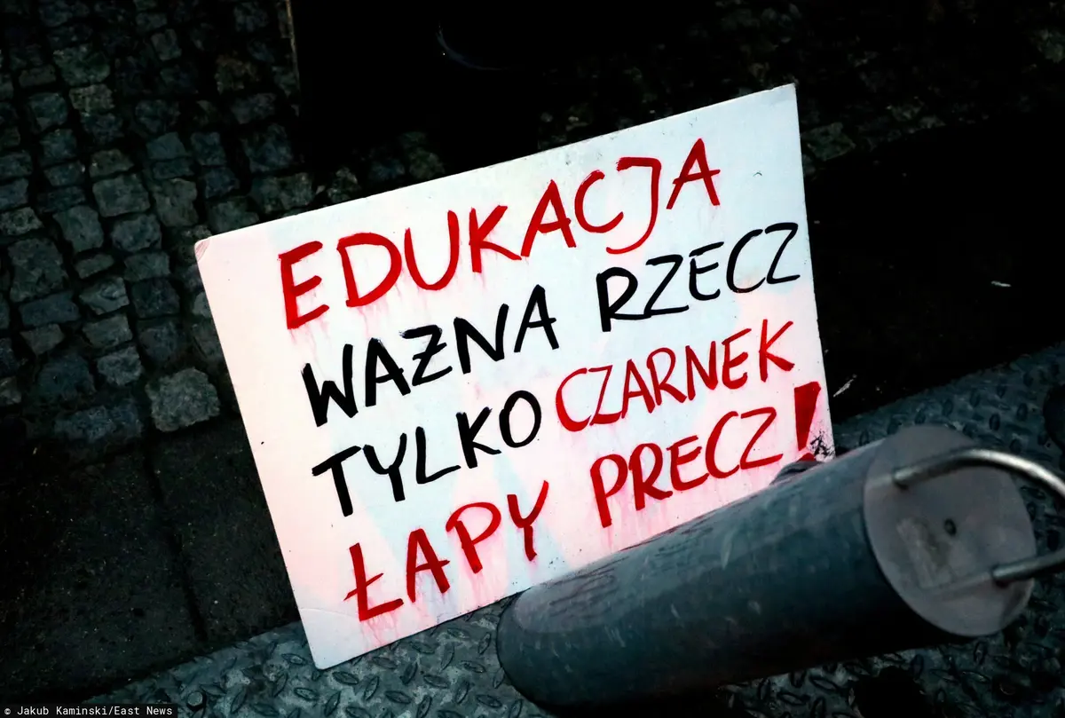 Zdjęcie z protestu przeciwko Lex Czarnek.