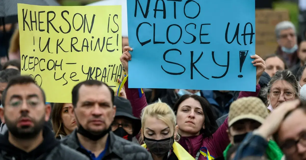Demonstracja wsparcia Ukrainy