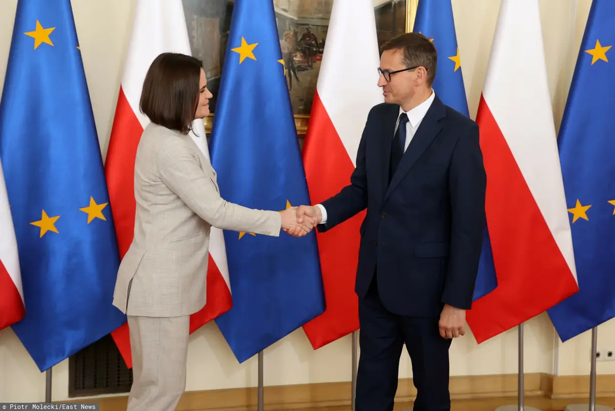 Cichanouskaja i Morawiecki