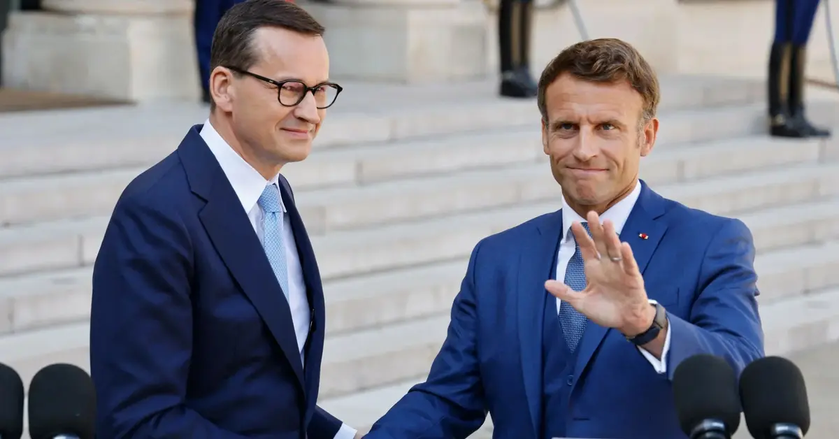 Emmanuel Macron i Mateusz Morawiecki