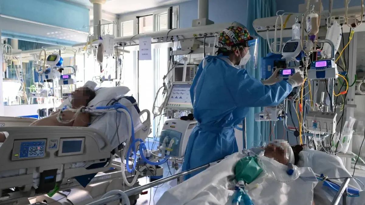 Szpital covidowy we Włoszech.