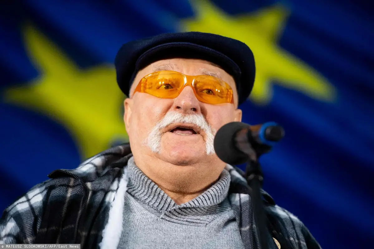 Lech Wałęsa na protestach proeuropejskich