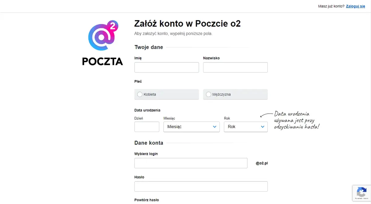 Strona internetowa o2.pl