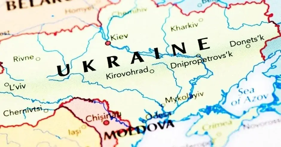 mapa świata - Ukraina