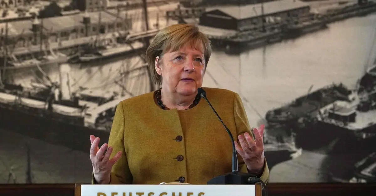 Angela Merkel na przemówieniu