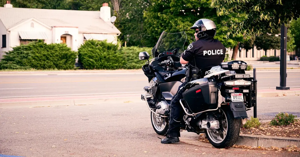 Policjant na motorze