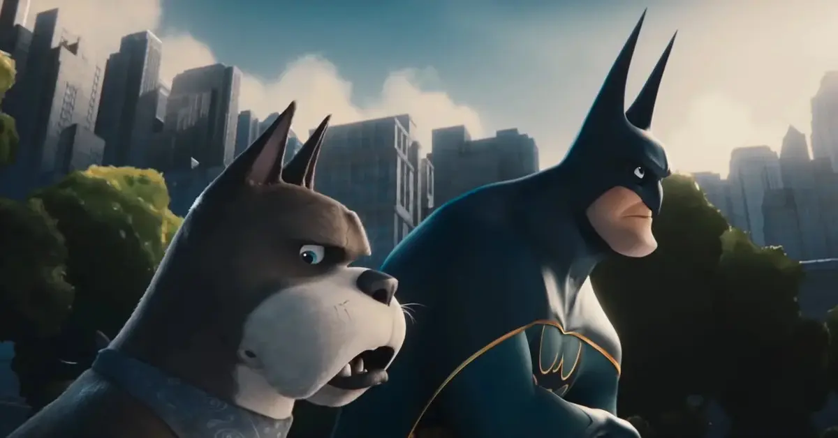 Animowany Batman ze swoim psem.