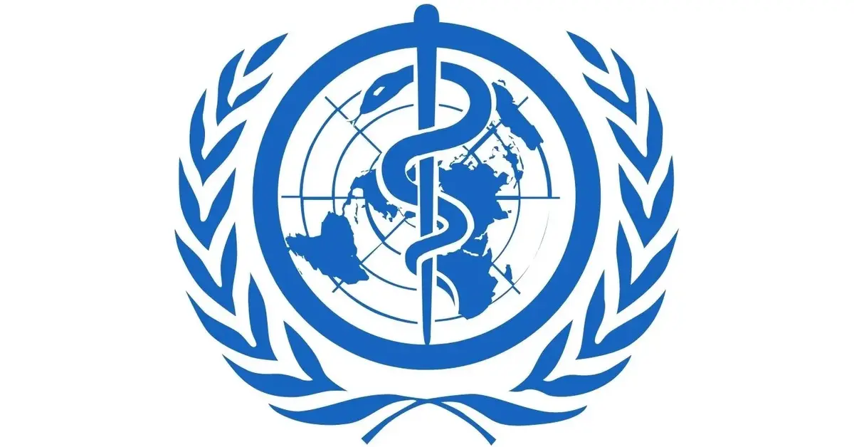 Logo WHO w niebieskich barwach