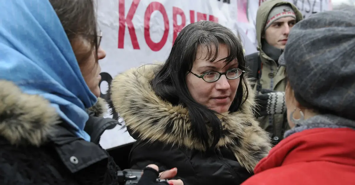 Alicja Tysiąc wśród protestujących.