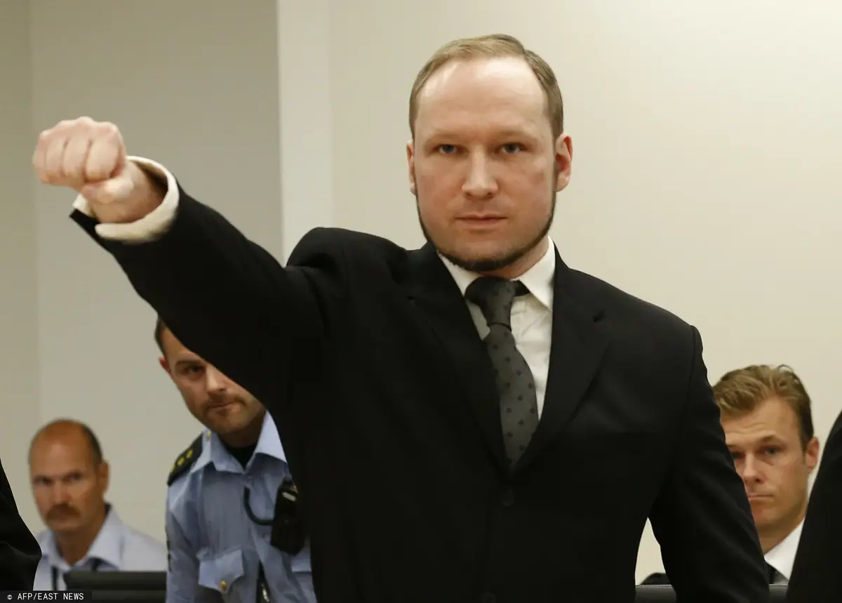 Anders Breivik w 2012 roku na rozprawie