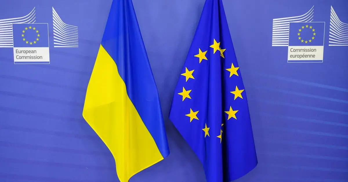 flaga Ukrainy i UE
