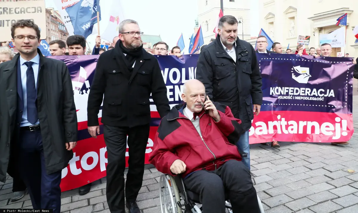 Janusz Korwin-Mikke, Artur Dziambor i Grzegorz Braun - Marsz Stop Segregacji Sanitarnej organizowany przez Konfederację