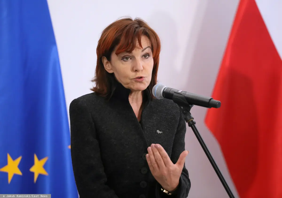 Gabriela Morawska-Stanecka konferencja prasowa w grudniu 2021 roku