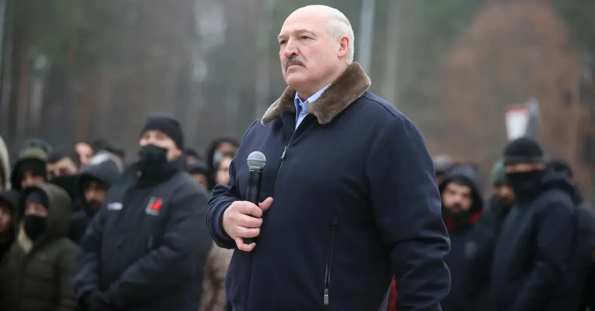 Aleksander Łukaszenko na granicy polsko-białoruskiej