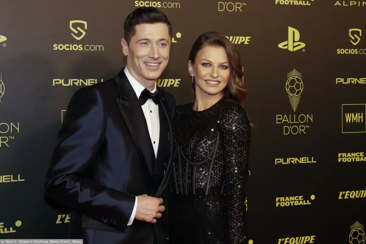 Robert Lewandowski wraz z żoną na rozdaniu nagród