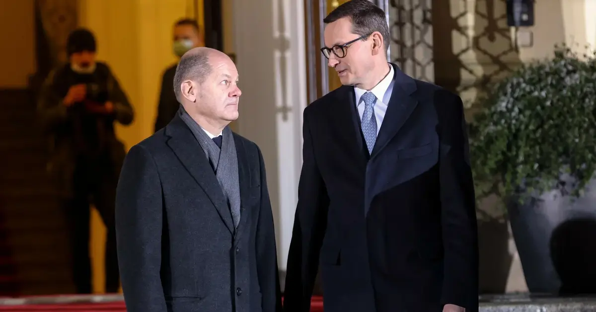 12.12.2021 Warszawa Spotkanie premiera Mateusza Morawieckiego z kanclerzem Niemiec Olafem Scholzem