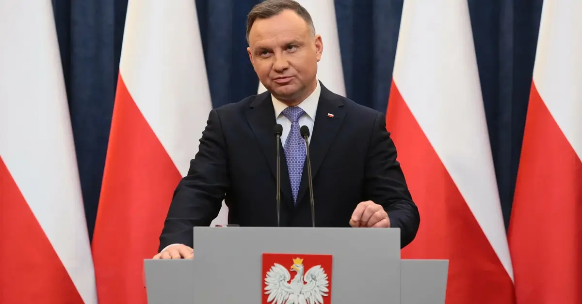 Andrzej Duda w czasie swojego wystąpienia dotyczącego Lex TVN