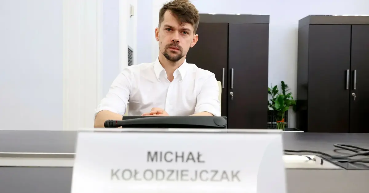 Michał Kołodziejczak w trakcie posiedzenia komisji nadzwyczajnej ds. Pegasusa