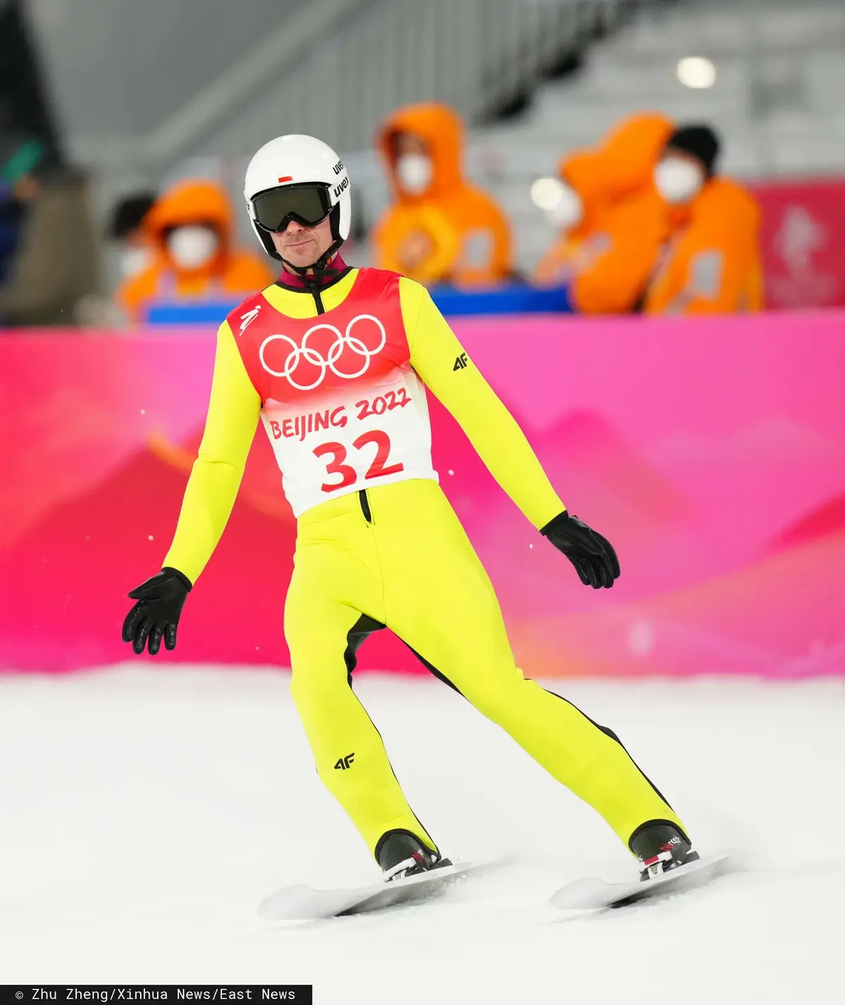 Piotr Żyła na zimowych igrzyskach olimpijskich. Konkurs drużynowy na skoczni 14.02.2022.