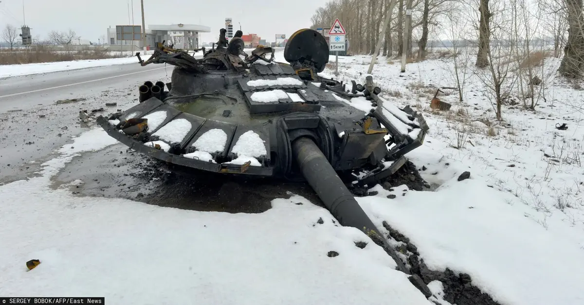 rosyjski zniszczony czołg