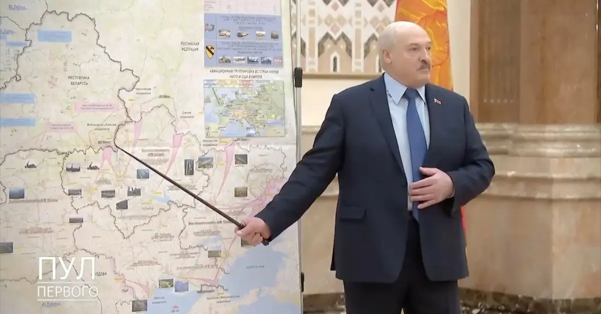 Łukaszenko wskazuje cele na mapie Ukrainy