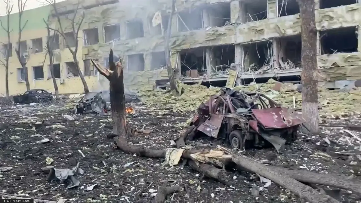 Mariupol, zbombardowany szpital