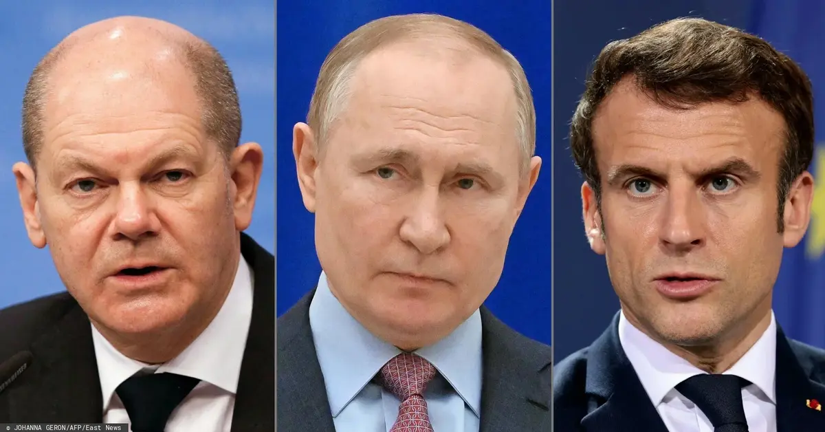 Scholz, Putin i Macron