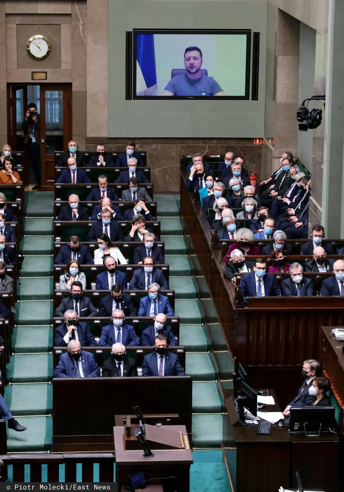 Uroczyste Zgromadzenie Posłów i Senatorów, przemawiający Wołodymyr Zełenski.