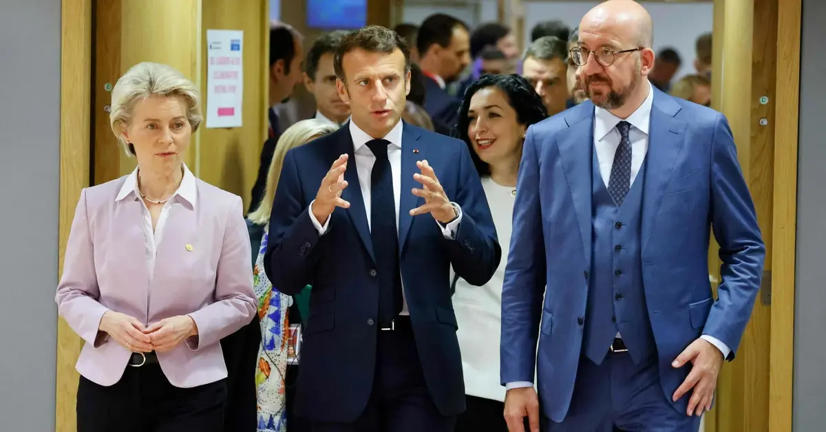 von der Leyen, Macron i Michel