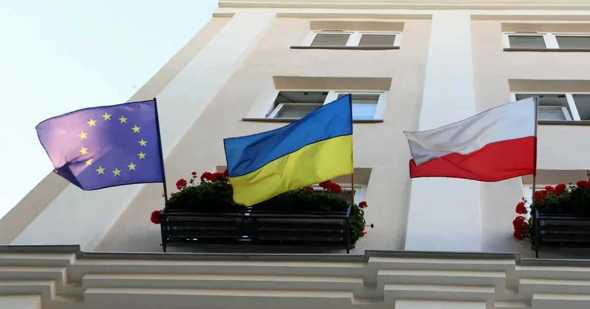 Flaga UE Ukrainy, Polski