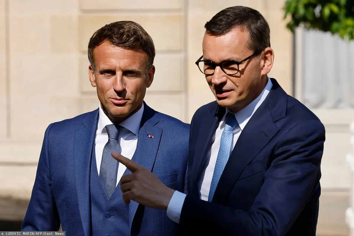 Emmanuel Macron i Mateusz Morawiecki