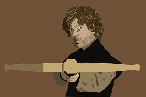 Lord Tyrion Lannister z „Gry o tron" trzyma kuszę - grafika