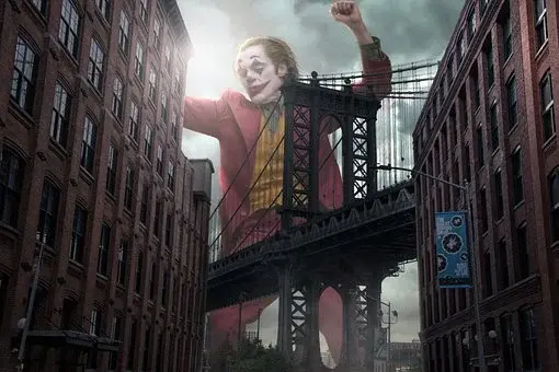Grafika przedstawiająca Jokera, którego zagrał Heath Ledger 