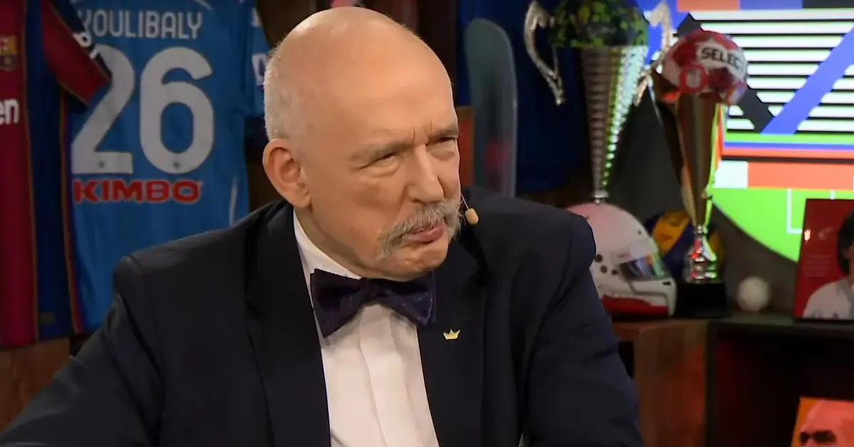 Janusz Korwin-Mikke w studiu Kanału Sportowego