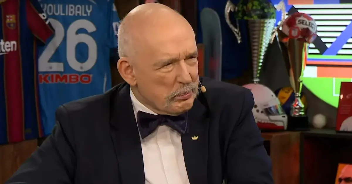 Janusz Korwin-Mikke w studiu Kanału Sportowego