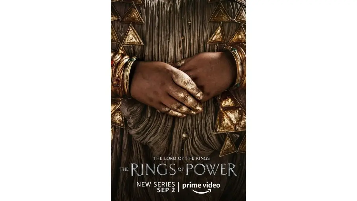 Plakat "Pierścienie władzy": złożone dłonie