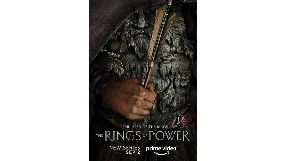 Plakat "Pierścienie władzy": dłoń ze strzałą
