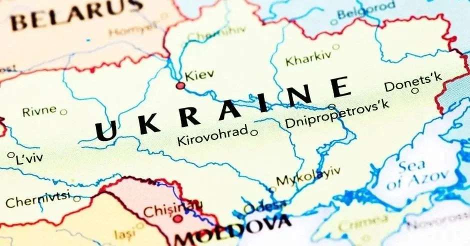 mapa świata - Ukraina
