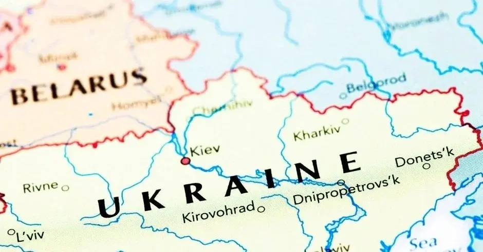 mapa świata - Ukraina