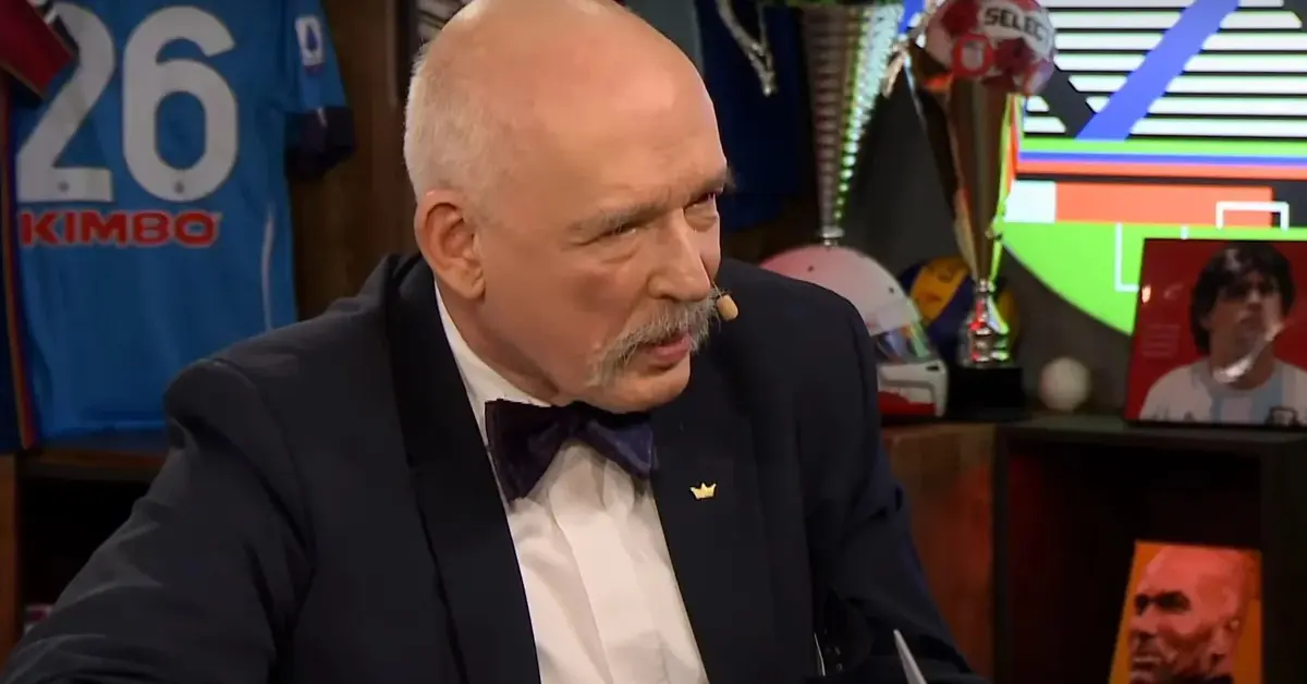 Janusz Korwin-Mikke w trakcie wywiadu ze Stanowskim.