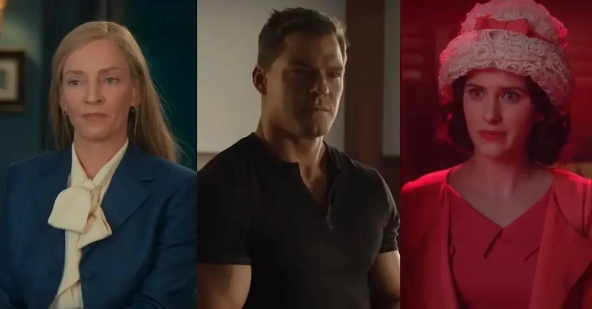 Uma Thurman, Alan Ritchson, Rachel Brosnahan